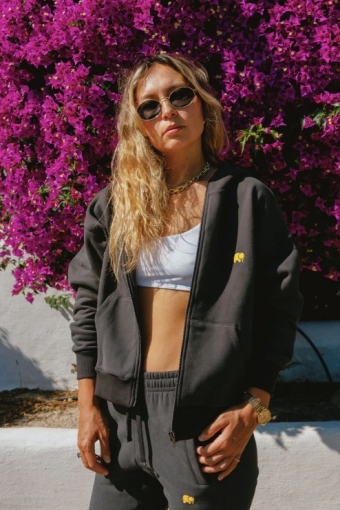 Image of Trendsplant dames vegan Oversized Zip Hoodie Essential Scarab Groen